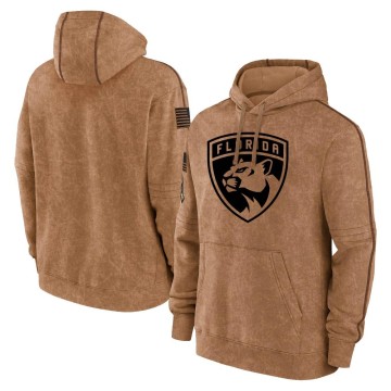Youth Florida Panthers 2023 Salute to Service Club Pullover Hoodie - Brown