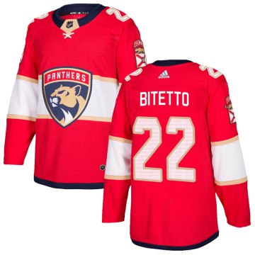 Authentic Adidas Men's Anthony Bitetto Florida Panthers Home Jersey - Red