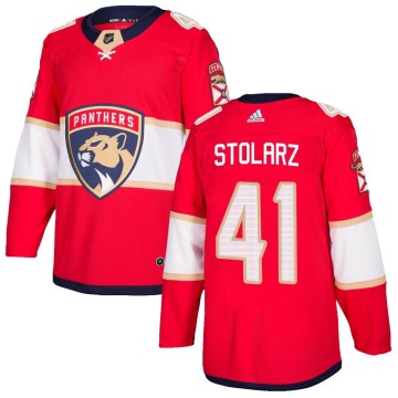 Authentic Adidas Men's Anthony Stolarz Florida Panthers Home Jersey - Red