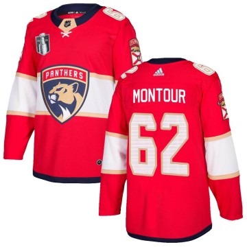Authentic Adidas Men's Brandon Montour Florida Panthers Home 2023 Stanley Cup Final Jersey - Red