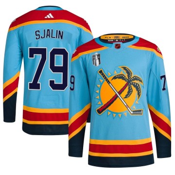 Authentic Adidas Men's Calle Sjalin Florida Panthers Reverse Retro 2.0 2023 Stanley Cup Final Jersey - Light Blue