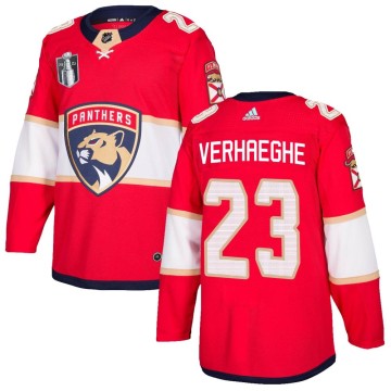 Authentic Adidas Men's Carter Verhaeghe Florida Panthers Home 2023 Stanley Cup Final Jersey - Red