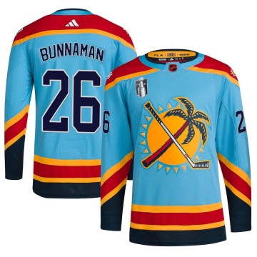 Authentic Adidas Men's Connor Bunnaman Florida Panthers Reverse Retro 2.0 2023 Stanley Cup Final Jersey - Light Blue