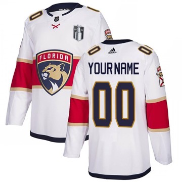 Authentic Adidas Men's Custom Florida Panthers Custom Away 2023 Stanley Cup Final Jersey - White
