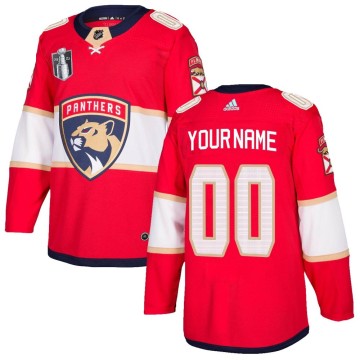 Authentic Adidas Men's Custom Florida Panthers Custom Home 2023 Stanley Cup Final Jersey - Red
