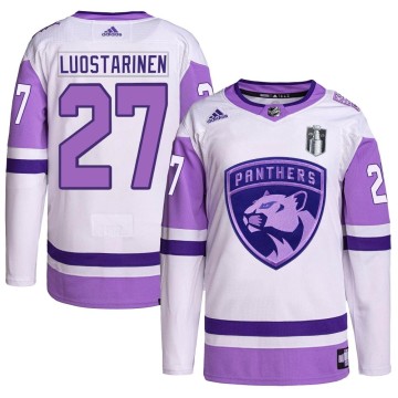 Authentic Adidas Men's Eetu Luostarinen Florida Panthers Hockey Fights Cancer Primegreen 2023 Stanley Cup Final Jersey - White/P
