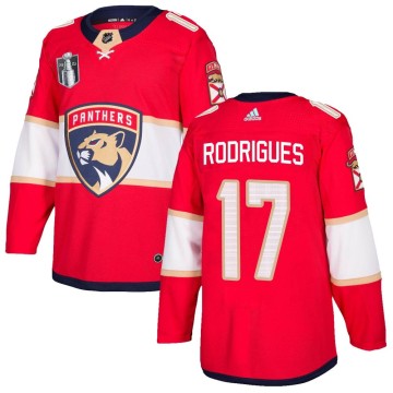 Authentic Adidas Men's Evan Rodrigues Florida Panthers Home 2023 Stanley Cup Final Jersey - Red