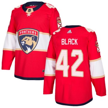Authentic Adidas Men's Graham Black Florida Panthers Red Home Jersey - Black