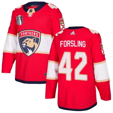 Authentic Adidas Men's Gustav Forsling Florida Panthers Home 2023 Stanley Cup Final Jersey - Red