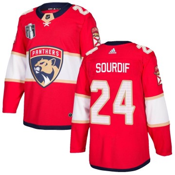 Authentic Adidas Men's Justin Sourdif Florida Panthers Home 2023 Stanley Cup Final Jersey - Red