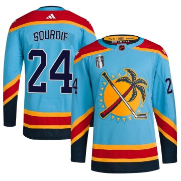 Authentic Adidas Men's Justin Sourdif Florida Panthers Reverse Retro 2.0 2023 Stanley Cup Final Jersey - Light Blue