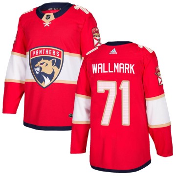 Authentic Adidas Men's Lucas Wallmark Florida Panthers Home Jersey - Red