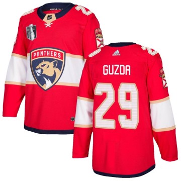 Authentic Adidas Men's Mack Guzda Florida Panthers Home 2023 Stanley Cup Final Jersey - Red