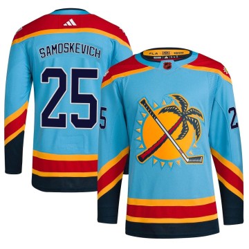 Authentic Adidas Men's Mackie Samoskevich Florida Panthers Reverse Retro 2.0 Jersey - Light Blue