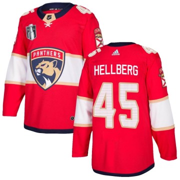 Authentic Adidas Men's Magnus Hellberg Florida Panthers Home 2023 Stanley Cup Final Jersey - Red