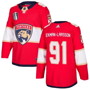 Authentic Adidas Men's Oliver Ekman-Larsson Florida Panthers Home 2023 Stanley Cup Final Jersey - Red