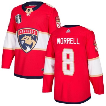 Authentic Adidas Men's Peter Worrell Florida Panthers Home 2023 Stanley Cup Final Jersey - Red