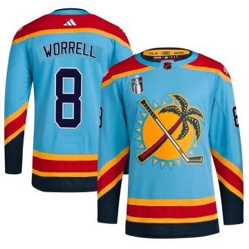 Authentic Adidas Men's Peter Worrell Florida Panthers Reverse Retro 2.0 2023 Stanley Cup Final Jersey - Light Blue