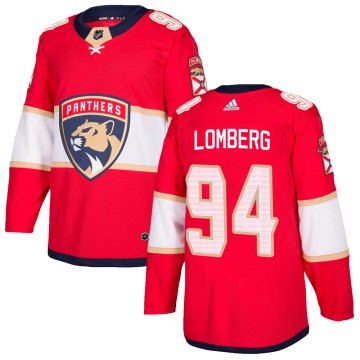 Authentic Adidas Men's Ryan Lomberg Florida Panthers Home Jersey - Red