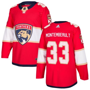 Authentic Adidas Men's Sam Montembeault Florida Panthers Home Jersey - Red