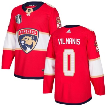 Authentic Adidas Men's Sandis Vilmanis Florida Panthers Home 2023 Stanley Cup Final Jersey - Red