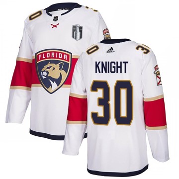 Authentic Adidas Men's Spencer Knight Florida Panthers Away 2023 Stanley Cup Final Jersey - White