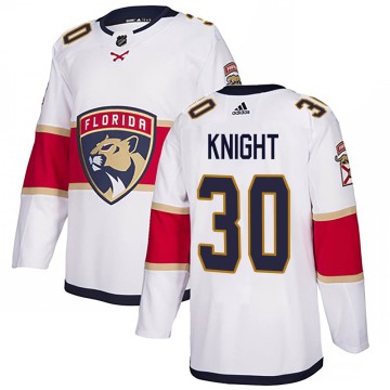Authentic Adidas Men's Spencer Knight Florida Panthers Away Jersey - White