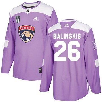 Authentic Adidas Men's Uvis Balinskis Florida Panthers Fights Cancer Practice 2023 Stanley Cup Final Jersey - Purple