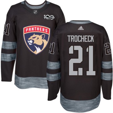 Authentic Adidas Men's Vincent Trocheck Florida Panthers 1917-2017 100th Anniversary Jersey - Black