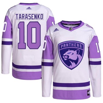 Authentic Adidas Men's Vladimir Tarasenko Florida Panthers Hockey Fights Cancer Primegreen Jersey - White/Purple