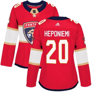 Authentic Adidas Women's Aleksi Heponiemi Florida Panthers Home Jersey - Red