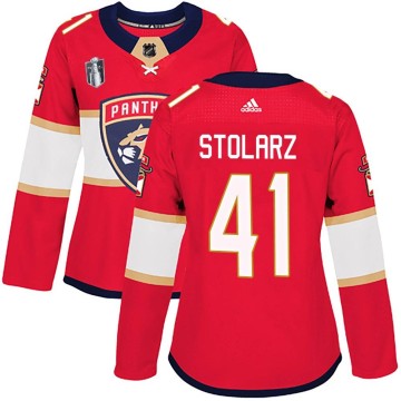 Authentic Adidas Women's Anthony Stolarz Florida Panthers Home 2023 Stanley Cup Final Jersey - Red