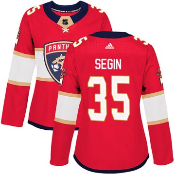Authentic Adidas Women's Bobby Segin Florida Panthers Home Jersey - Red