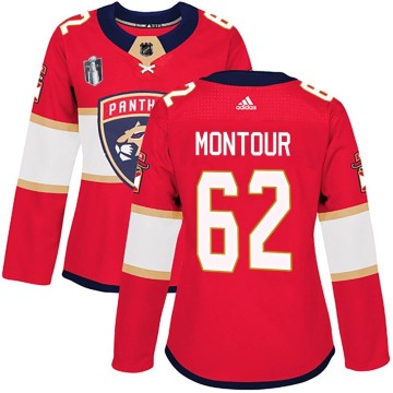 Authentic Adidas Women's Brandon Montour Florida Panthers Home 2023 Stanley Cup Final Jersey - Red