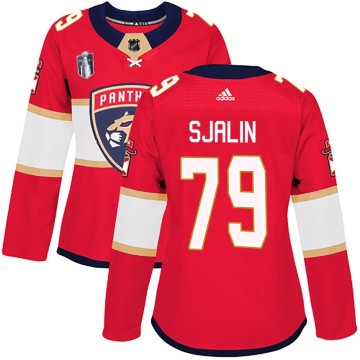Authentic Adidas Women's Calle Sjalin Florida Panthers Home 2023 Stanley Cup Final Jersey - Red