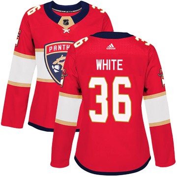 Authentic Adidas Women's Colin White Florida Panthers Red Home Jersey - White