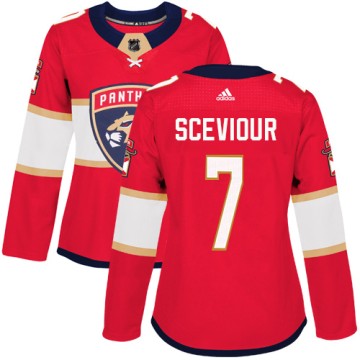 Authentic Adidas Women's Colton Sceviour Florida Panthers Home Jersey - Red