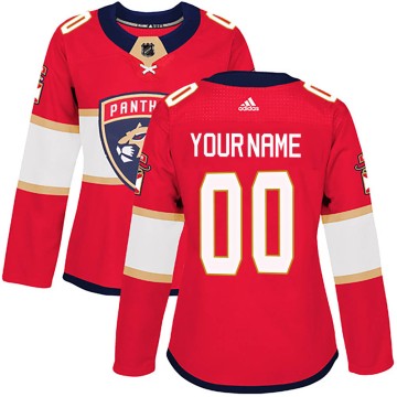 Authentic Adidas Women's Custom Florida Panthers Custom Home Jersey - Red
