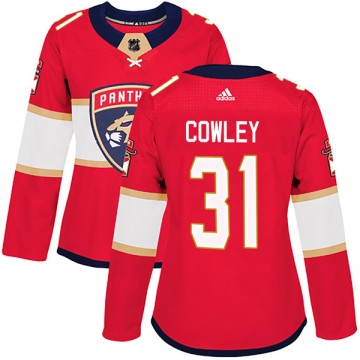 Authentic Adidas Women's Evan Cowley Florida Panthers Home Jersey - Red