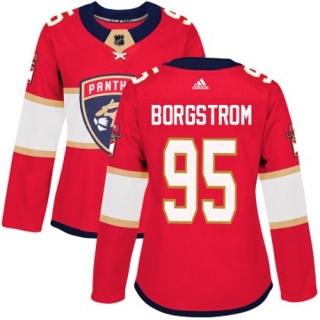 Authentic Adidas Women's Henrik Borgstrom Florida Panthers Home Jersey - Red