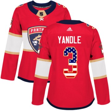 Authentic Adidas Women's Keith Yandle Florida Panthers USA Flag Fashion Jersey - Red