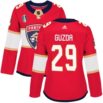 Authentic Adidas Women's Mack Guzda Florida Panthers Home 2023 Stanley Cup Final Jersey - Red