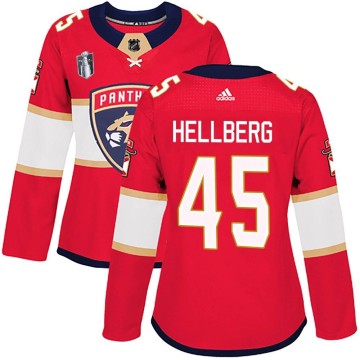 Authentic Adidas Women's Magnus Hellberg Florida Panthers Home 2023 Stanley Cup Final Jersey - Red