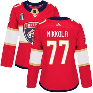 Authentic Adidas Women's Niko Mikkola Florida Panthers Home 2023 Stanley Cup Final Jersey - Red