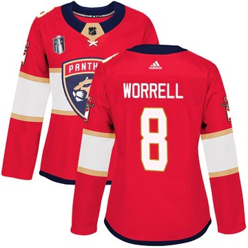 Authentic Adidas Women's Peter Worrell Florida Panthers Home 2023 Stanley Cup Final Jersey - Red