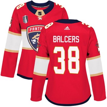 Authentic Adidas Women's Rudolfs Balcers Florida Panthers Home 2023 Stanley Cup Final Jersey - Red