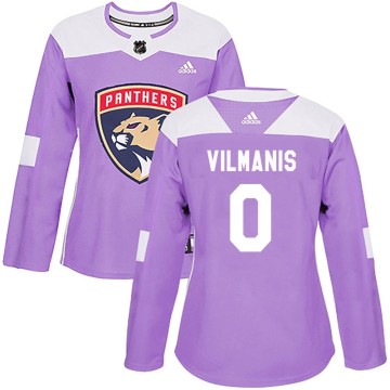Authentic Adidas Women's Sandis Vilmanis Florida Panthers Fights Cancer Practice Jersey - Purple
