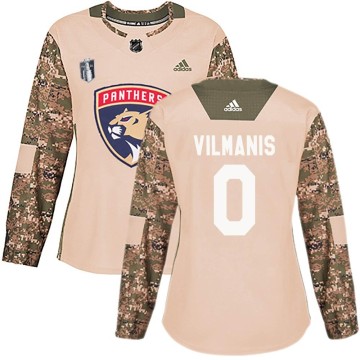 Authentic Adidas Women's Sandis Vilmanis Florida Panthers Veterans Day Practice 2023 Stanley Cup Final Jersey - Camo