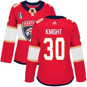Authentic Adidas Women's Spencer Knight Florida Panthers Home 2023 Stanley Cup Final Jersey - Red