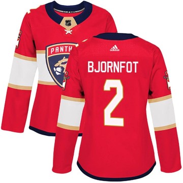 Authentic Adidas Women's Tobias Bjornfot Florida Panthers Home Jersey - Red